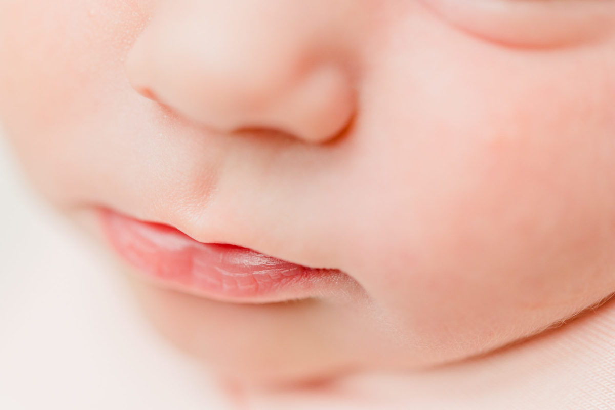 MGH Fertility Center | Closeup detail of newborn lips and nose